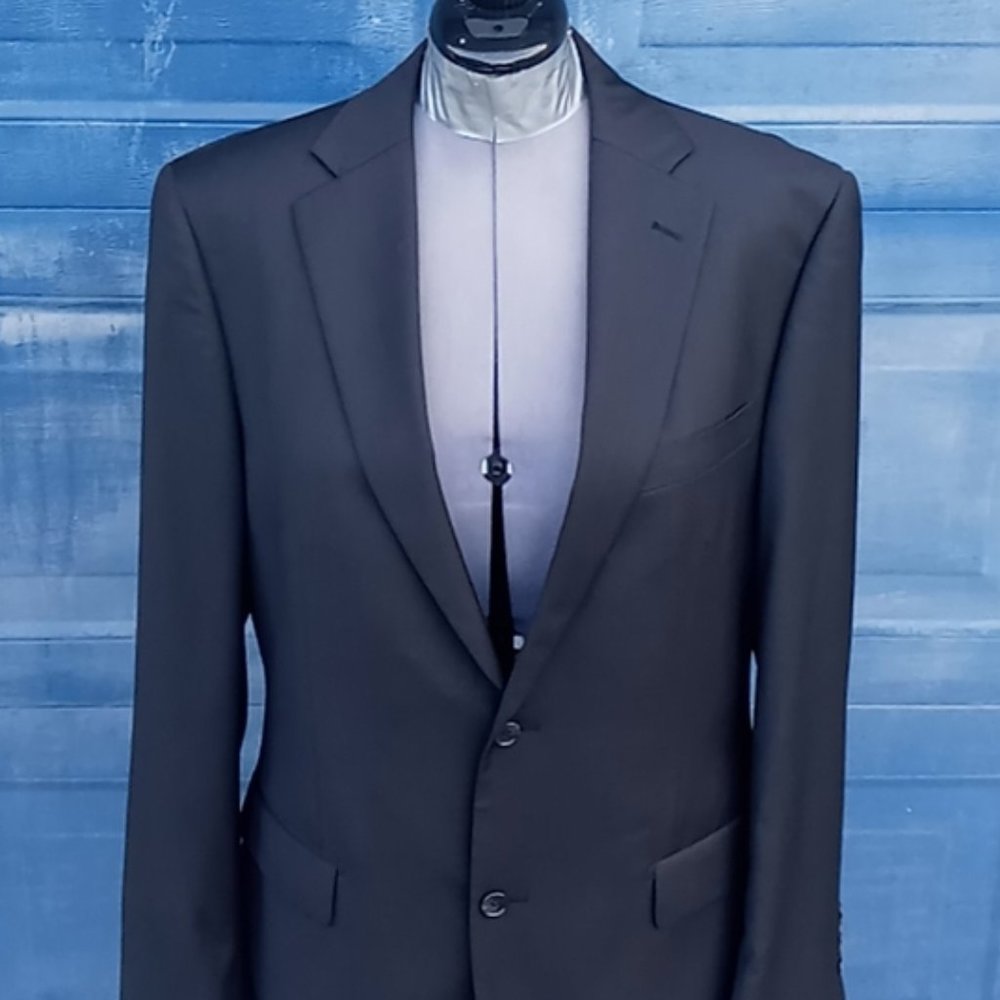 U&I Men's (2) Button Premium Black Blazer